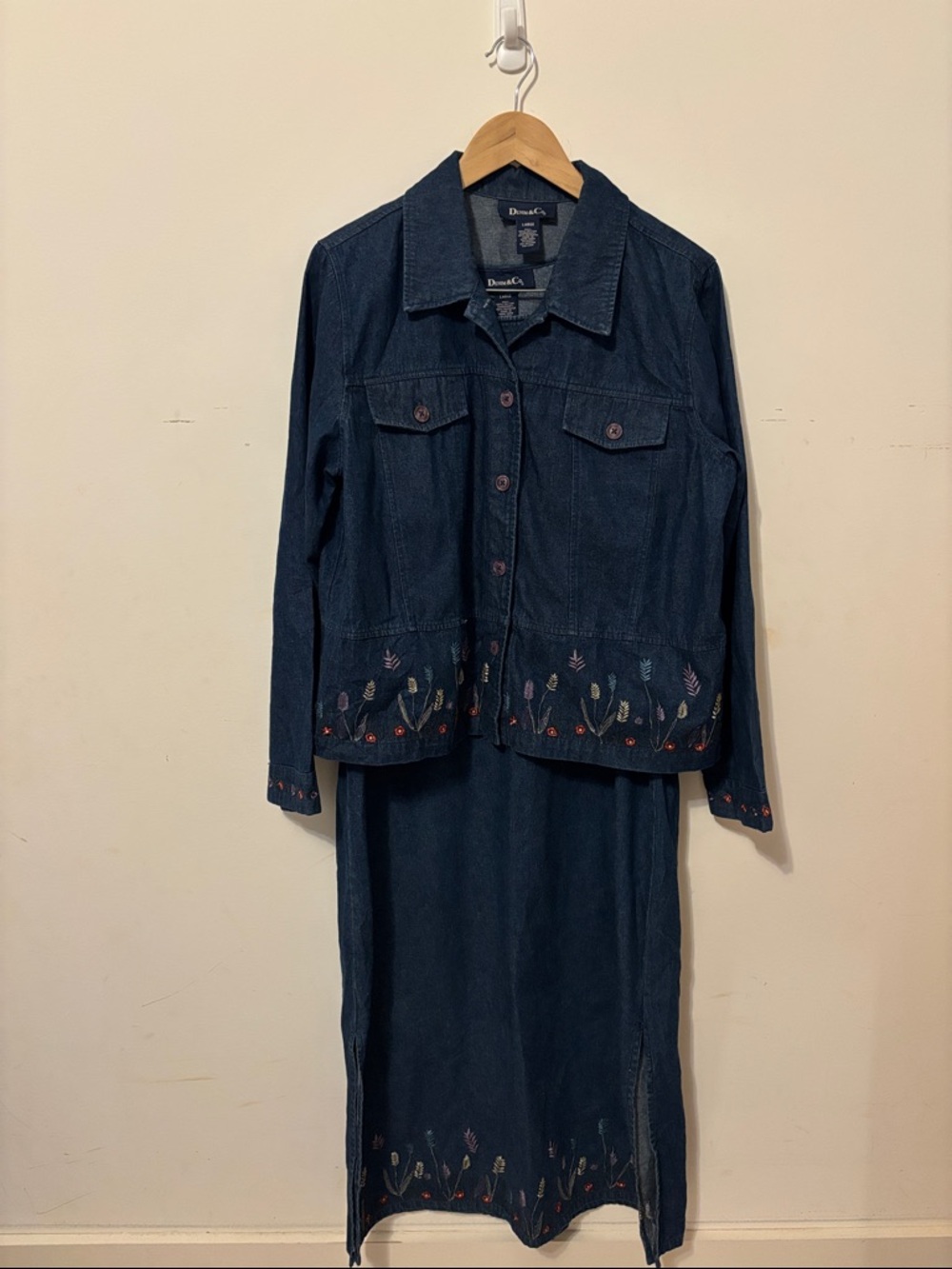 Denim&Co Indigo Jumper & Jacket set